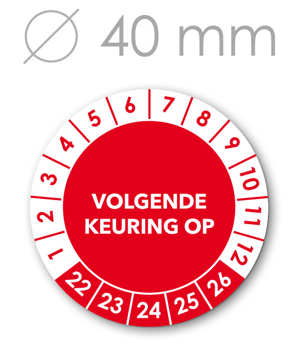 Volgende Keuring ROOD 40 mm.